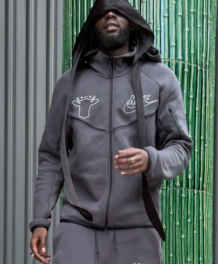 Shanghai-Sheck-Wes-Rocking-Wagyu-x-Nike-Grey-Fleece-Hooded-Full-Zip-Jacket
