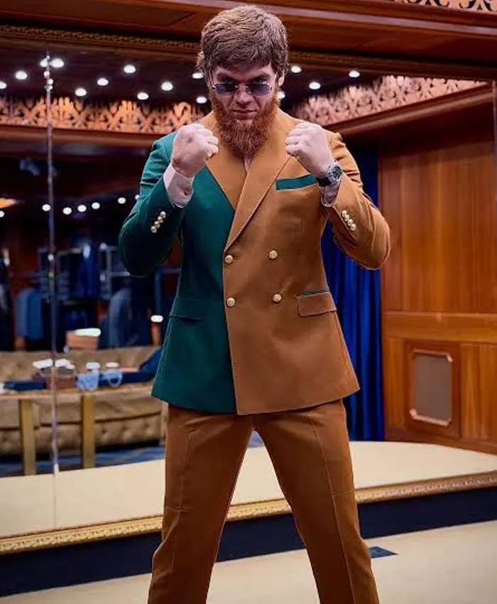 Shara Bullet Two-Tone Color-Block Double-Breasted Suit