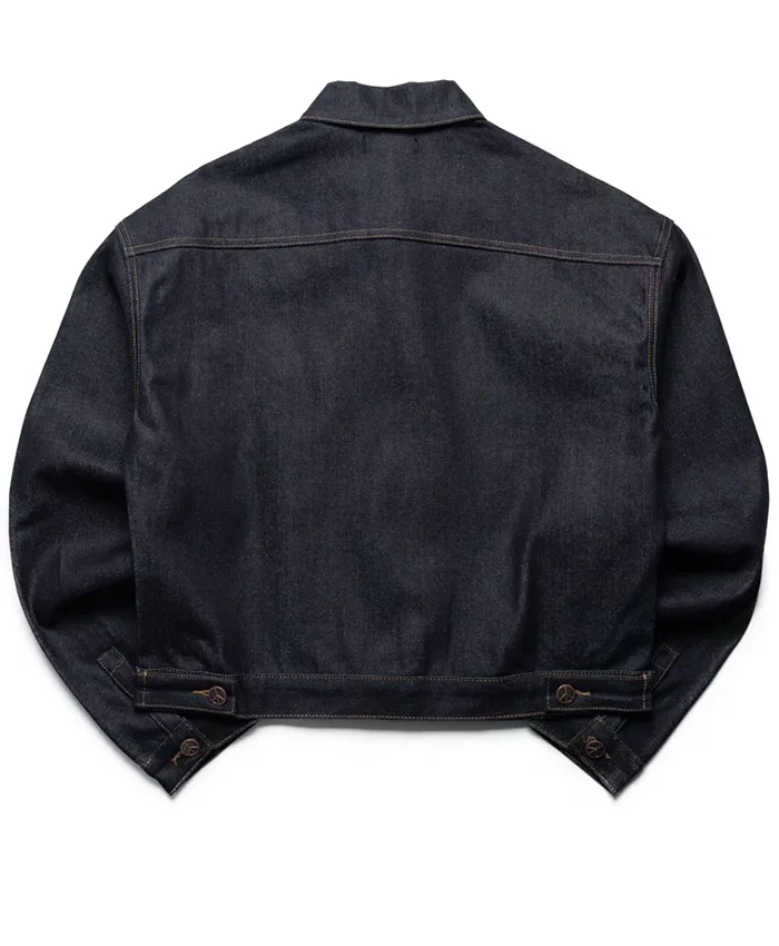 Shemar Stewart Cleveland Browns Boredom Kills Spider Type Dark Blue Denim With Rivet Jacket back view
