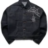 Shemar Stewart Cleveland Browns Boredom Kills Spider Type Dark Denim With Rivet Jacket front view