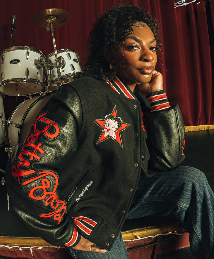 Shoe Palace x Betty Boop Varsity Jacket Black