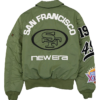 Shop 49ers New Era x Alpha Industries MA-1 Flight Jacket In Sage Green