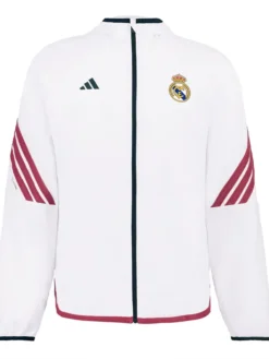 Shop Adidas Real Madrid Basketball Warm Up Jacket In White