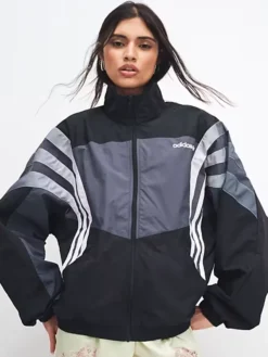 Shop Adidas Santiago Black Full Zip Up Track Top Jacket For Women