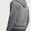 Shop Adidas Z.N.E. Full-Zipper Fleece Grey Track Top Jacket back view