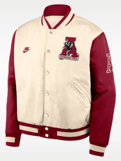 Shop Alabama Legacy Nike College Full-Snap Bomber Varsity Jacket For Sale
