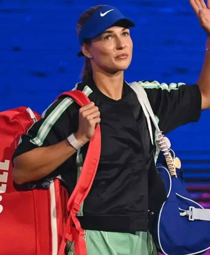 Shop-Anna-Kalinskaya-2026-US-Open-Black-Tennis-Bomber-Jacket
