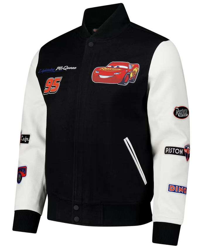 Shop Cars Freeze Max Radiator Full-Zip Black And White Varsity Jacket Sale