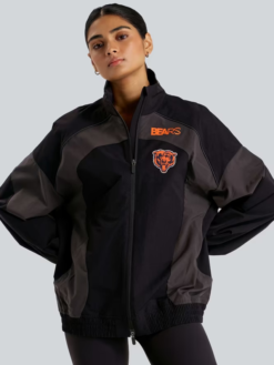 Shop Chicago Bears lululemon Women's Ventilated Oversized Track Jacket In Black