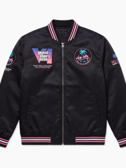 Shop GTA 6 Vice City State Black Bomber Jacket For Sale