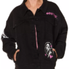 Shop Halloween Ghost Face Black Denim Jacket For Women