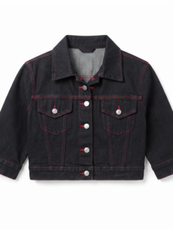 Shop Hip Street FFXIV Cropped Black Denim Jacket For Sale