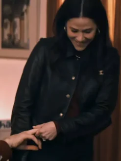 Shop Jackie Tohn Nobody Wants This Esther Black Leather Cropped Jacket For Sale