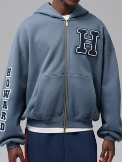 Shop Jordan Flight x Howard University Fleece Full-Zip Up Hoodie For Men