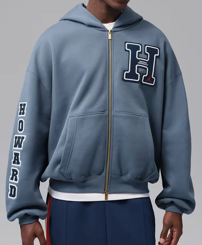 Shop Jordan Flight x Howard University Fleece Full-Zip Up Hoodie For Men