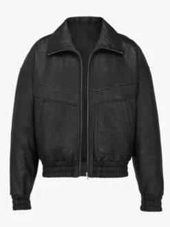 Shop K-Pop Martin Cortis Saint Laurent Bubbled Lambskin Leather Jacket For Men