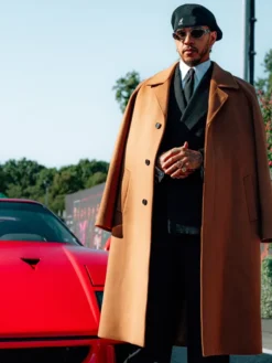 Shop Lewis Hamilton Monza Ferrari F40 Camel Wool Overcoat