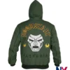 Shop Marvel Doctor Doom Army Doomstadt Latveria Green Hooded Jacket back view