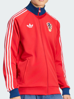 Shop Mens Adidas Croatia Full Zip Up Track Top Jacket In Red