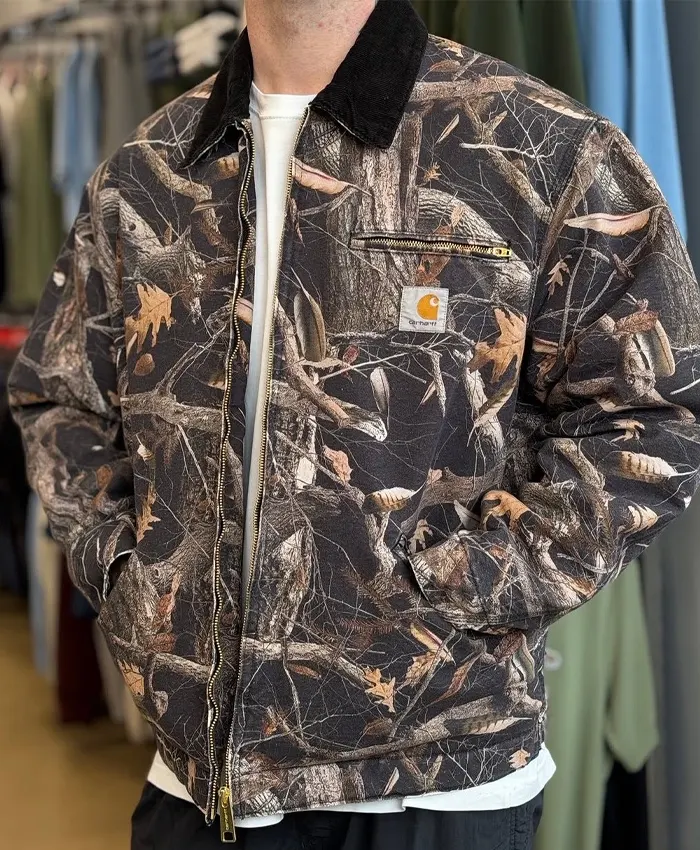 Shop Mens Carhartt Feather Tree Camo OG Detroit Bomber Jacket 2026