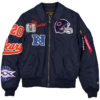Shop Men's Chicago Bears New Era x Alpha Industries College Navy MA-1 Full-Zip Bomber Jacket