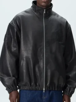 Shop Men's Kith for the New York Yankees Leather Ames Bomber Jacket For Sale