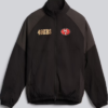 Shop Men's NFL San Francisco 49ers lululemon Black Nylon Oversized Track Jacket For Sale