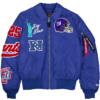 Shop Men's New York Giants New Era x Alpha Industries Royal Blue MA-1 Full-Zip Bomber Jacket