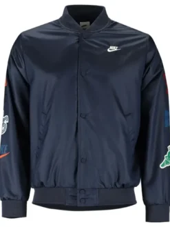 Shop Men's Nike Sportswear Club Navy Varsity Jacket For Sale
