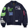 Shop Men's Seattle Seahawks New Era x Alpha Industries Navy MA-1 Full-Zip Bomber Jacket