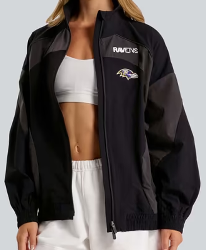 Shop NFL Baltimore Ravens lululemon Women's Ventilated Oversized Track Jacket In Black