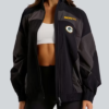 Shop NFL Green Bay Packers lululemon Women's Ventilated Oversized Track Jacket In Black