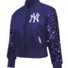 Shop NFL New York Yankees Show Time Satin Sequin Jacket For Women