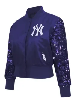 Shop NFL New York Yankees Show Time Satin Sequin Jacket For Women