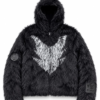 Shop Neptun x Sonic 2026 Shadow Black Fluffy Fur Hooded Jacket For Men and Women
