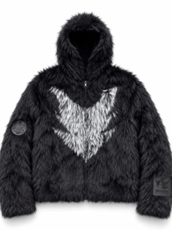 Shop Neptun x Sonic 2026 Shadow Black Fluffy Fur Hooded Jacket For Men and Women