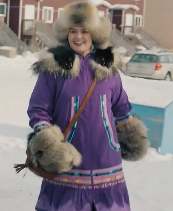 Shop North Of North S02 Anna Lambe Purple Parka Coat With Hooded Fur Collar