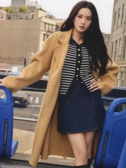 Shop Now Jisoo Tommy Hilfiger Classic Wool-Blend Trench Coat For Sale