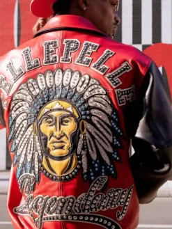 Shop Now Pelle Pelle Red Leather Bomber Legendary Jacket back view