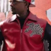 Shop Now Pelle Pelle Red Leather Bomber Legendary Jacket front view