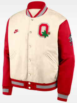 Shop Ohio State Legacy Men's Nike College Full-Snap Bomber Varsity Jacket For Sale