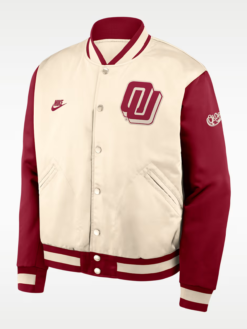 Shop Oklahoma Legacy Nike College Full-Snap Bomber Varsity Jacket For Sale