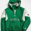 Shop Philadelphia Eagles 80’s Green Anorak Jacket With Hood