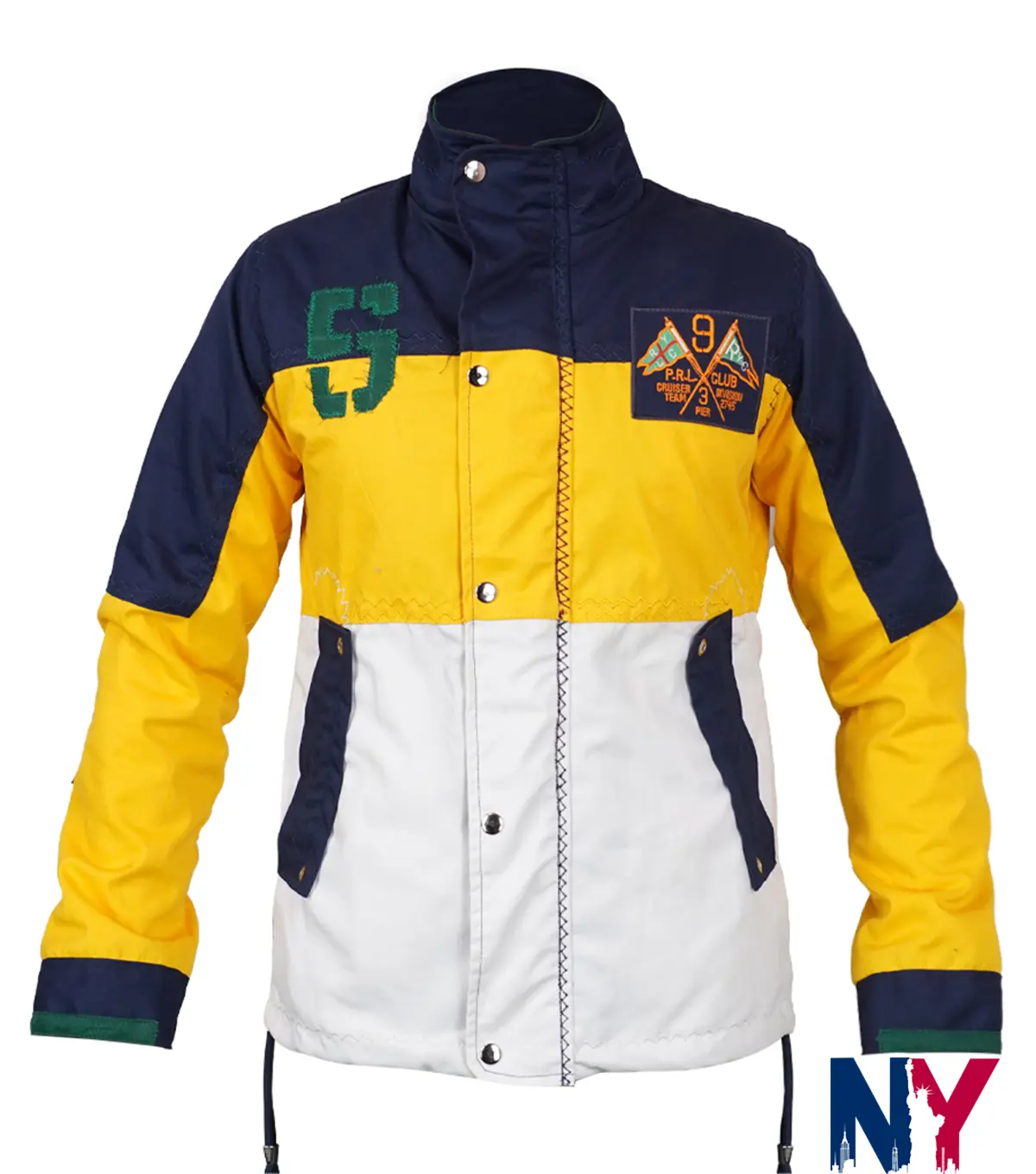 Shop Polo Ralph Lauren Rare Yacht Club PRL Sailing Colorblock Windbreaker Jacket front view