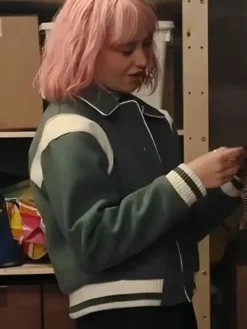 Shop-Scarlett-Rayner-TV-Series-Trying-2026-Princess-Green-Varsity-Bomber-Jacket