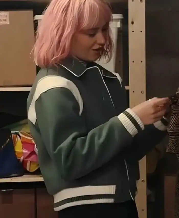 Shop-Scarlett-Rayner-TV-Series-Trying-2026-Princess-Green-Varsity-Bomber-Jacket