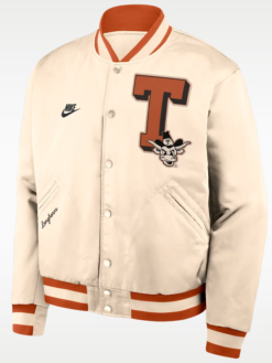 Shop Texas Legacy Men's Nike College Full-Snap Bomber Varsity Jacket For Sale
