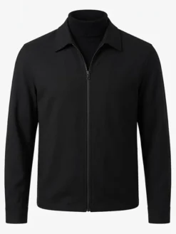 Shop-Travis-Kelce-Classic-Black-Zip-up-Cotton-Jacket-On-Sale