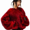 Shop Womens Neptun x Sonic 2026 Knuckles Red Fluffy Jacket
