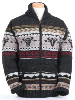 Shop Yellowstone Nordic Pattern Zip-Up Knit Cardigan Sweater For Men And Women
